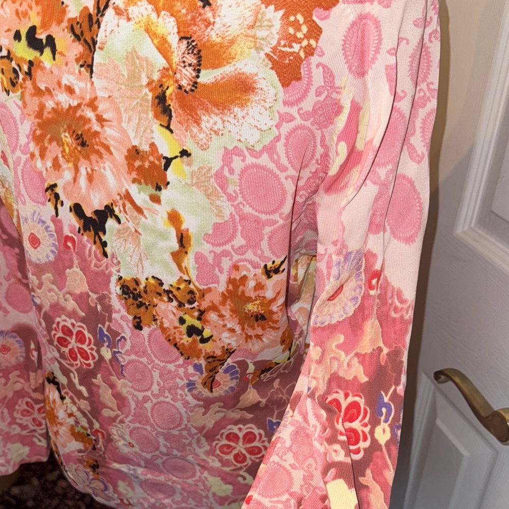 BCBGMaxAzria Pink Floral Button Down Shirt - Picture 9 of 17